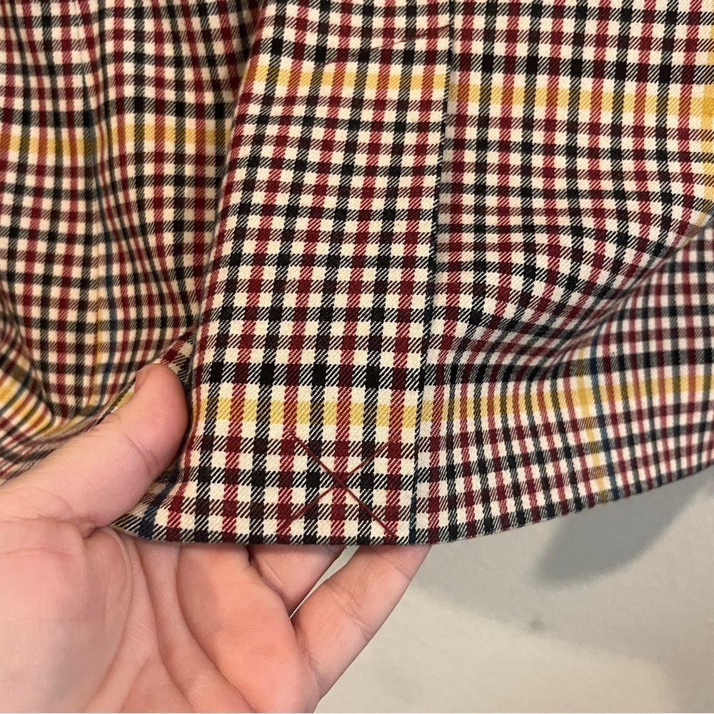 1901 Women’s rusty autumn colored plaid blazer size 10 fun blue under collar - Picture 9 of 14
